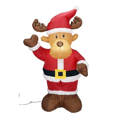 China Popular Christmas Gift 135cm Christmas Decoration Deer Inflatable Outdoor Element LED Blow Up Inflatables For Outdoor Christmas Yard Lawn Decoration for sale