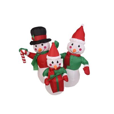 China Popular Xmas Christmas Gift 130cm Inflatable Outdoor Decoration Snowman Family Element LED Blow Up Inflatables For Outdoor Yard Decoration for sale