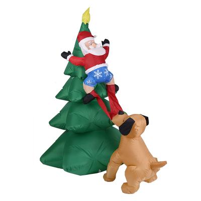 China Christmas Gift 180cm Popular Outdoor Inflatable Decoration Dog Christmas Tree Climbing Element LED Blow Up Inflatables For Outdoor Lawn for sale