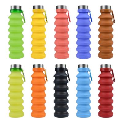 China Silicone Sleeve 500ML Collapsible Water Bottle with Lid Eco-Friendly and Durable for sale