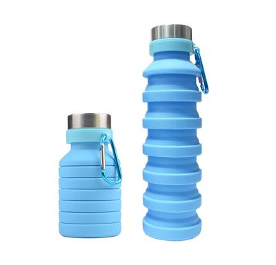 China Stocked Portable Silicone Sports Bottle for Travel Gym Camping Leak Proof and Foldable for sale