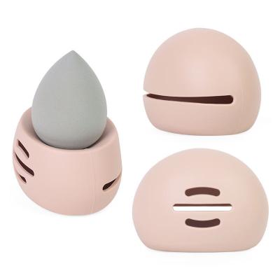 China Custom Eco-friendly Soft Silicone Makeup Sponge Blender Holder Box for Cosmetic Travel for sale