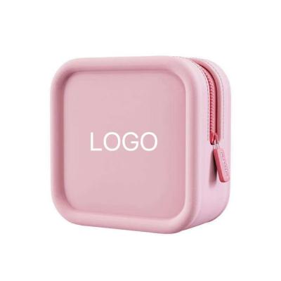 China Custom Logo Trendy Silicone Cosmetic Bag for Portable Travel and Brush Holder Design for sale