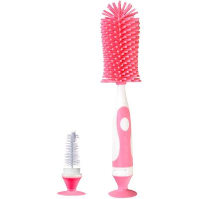 China Silicone Bottle Cleaning Brush With Nipple Cleaner For Baby Bottles 10.4*2.2 in /26.5*5.8 for sale