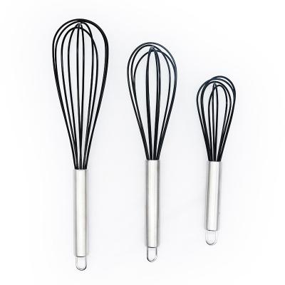 China Multifunctional Silicone Egg Whisk Stirring Tools for Home Kitchen 8/10/12 inch Beater for sale