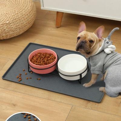 China Waterproof Non-Stick Pet Bowl Mat with Custom Printing Compression Molding Technology for sale