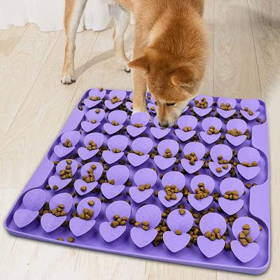 China Food Grade Silicone Slow Feeder Mat Solid Pattern for Dogs and Cats Sniffing Lick Pad for sale