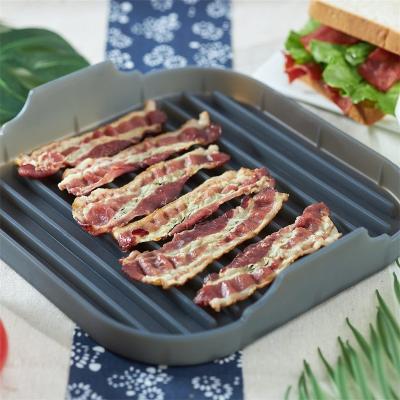 China Sustainable Silicone Bacon Baking Pan for Microwave and Oven Cooking Grey or Custom for sale