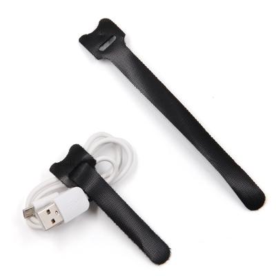 China FREE WITNESS Reusable Soft Nylon Molded Adjustable Cable Tie Viable Back To Back Hook And Loop Strap for sale