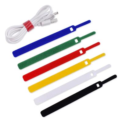 China SUSTAINABLE FREE WITNESS Colored Nylon Back To Back Adjustable Hook And Loop Fastener Band Cable Tie for sale