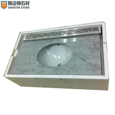 China Traditional Mable Vanity Tops Countertops With Double Or Single Sink Basin Customized for sale