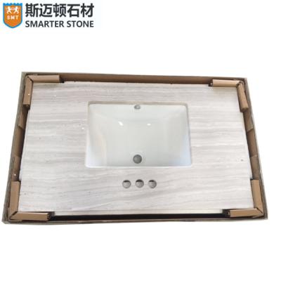 China Customized Traditional Vanity Tops Mable Countertops With Double Or Single Sink Basin Customize for sale