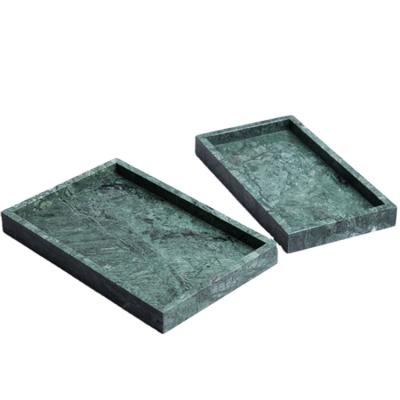 China Viable Nordic Style Rectangle Jewelry Tray Marble Serving Tray Marble Cheese Green Marble Board for sale