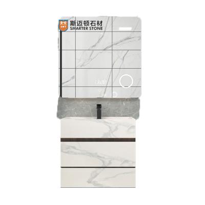 China Stocked Bath Furniture Sintered Stone Vanity Cabinet For Bathroom for sale