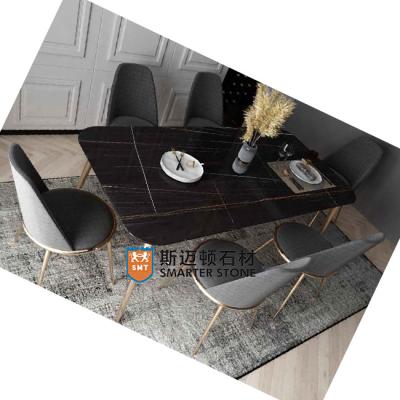 China (Other)Adjustable Rectangle Chipboard Stone Table Top with Metal Feet for Hotel Custom Table for sale