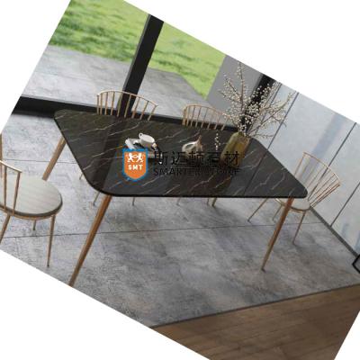 China Modern White Agglomerated Stone Contemporary Marble Dining Table Set Top (Other) Adjustable European Design for sale