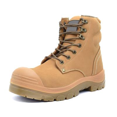 China High Quality Anti-Static Men Professional Operating Work Safety Shoes And Boots Nubuck Toe S2 Heavy Duty Leather Compound Wheat Color for sale