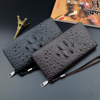 China Alligator Pattern Waterproof Hot Selling Leather Wallet Long For Male Bifold Wallet Clutch Purse Men's Wallet 2021 for sale