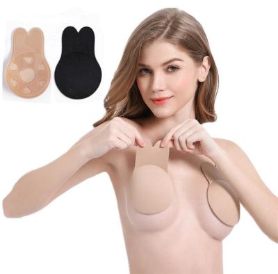 China 2021 New Product Rabbit Ear Silicone Breathable Self Adhesive Push Up Bras Invisible Strapless Lifting Nipple Covers Sexy Underwear for sale