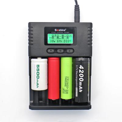 China Soshine H4 LCD Charger for Li-ion/NiMH/ LiIFePO4 battery 14500 18350 18650 26650 AA AAA C for sale