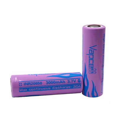 China Vapcell INR20650 3000mAh 30A High Rate Discharge Battery 3.7V Lithium-ion rechargeable 20650 batteries wholesale for sale