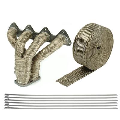 China Universal Resists 1000 Degree Exhaust Manifold Heat Wrap Band 6 x Titanium Stainless Bonds 2