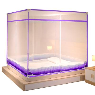 China Factory Wholesale Polyester Folded Shape Luxury Rectangular Bedroom Hanging Bed Mosquito Net Large for sale