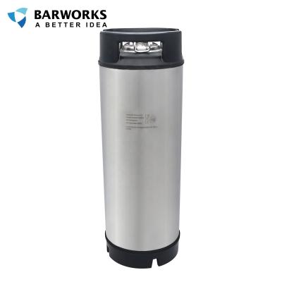 China 304 Brand New Sustainable 5 Gallon Stainless Steel 19 Liter Cornelius Ball Lock Beer Keg Draft Beer Keg With Rubber Handle for sale