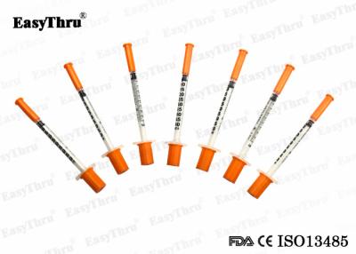 China U - 40 U- 100 Disposable Insulin Syringes , Diabetic Disposable Plastic Syringe for sale