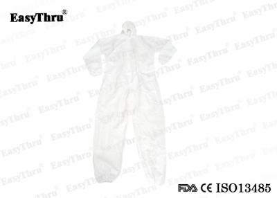 China White Disposable Coveralls Medical Grade , Protective Non Woven Coverall for sale