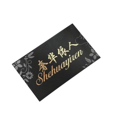 China Beautiful Sustainable Design Customized Wholesale Heat Straight Cut Soft Woven Head Label For Clothing for sale