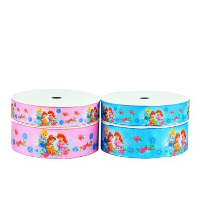 China Recyled Factory Wholesale Printed Polyester Satin Grosgrain Ribbon for sale