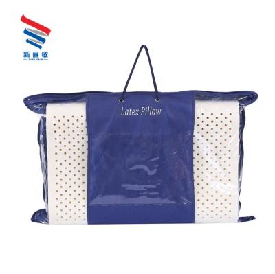 China Custom Transparent Waterproof PVC Pillow Backpack Handled Bag By Custom PVC Zipper Bag for sale