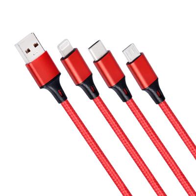 China New Design Mobile Phone Factory Price 3 In 1 Multi Function Charging Data Cable High Quality Adapter Cable For Type-C iPhone Cable for sale