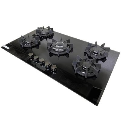 China Wholesale High Quality Factory Price Household Estufa Tempered Glass A 5 Burner Gas Stove for sale