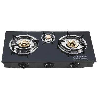 China Hotel Home Kitchen Appliances Tempered Glass Cooktop Table Top Gas Cooker With 2 Burner for sale