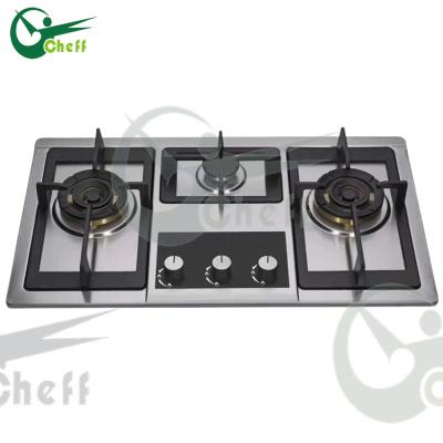 China Wholesale Household Factory Price Gas Stove 3 Burner Stainless Steel Integrated Gas Hob for sale