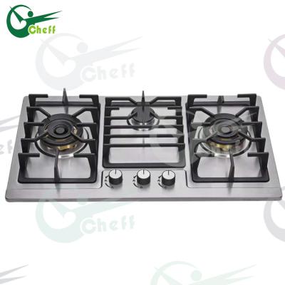 China Household factory price 3 burner cooktops new design built-in stove cooking gas hub for sale