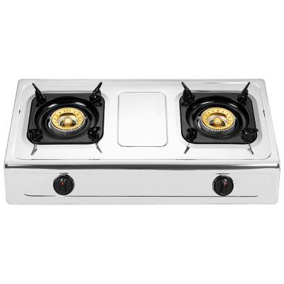 China Best Selling Hotel Black Tempered Glass Flame 2 Burner Stove / Cooktop Integrated Gas Stove for sale