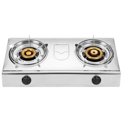 China China Cast Iron Gas Stove Cooktops Household Table Cooker Stainless Steel Two Burner Easily Cleaned Brass Manufacture for sale