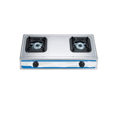 China Household Saving Type Double Stamped Galvanized Burner Stainless Steel Table Gas Cooker for sale