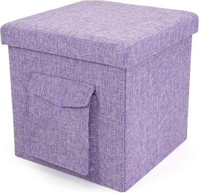 China High Quality Storage Fabric Printed Folding Storage Foot Stand Ottoman Home Furniture Cube Kids Toy Clothes Organization Stool for sale