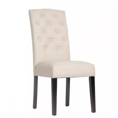 China Comfortable Beige Fabric Contemporary Stylish Design Dining Chairs Room At Home for sale