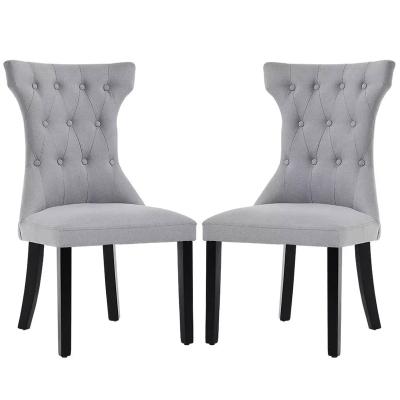 China Gray Hotel Canteen Restaurant Comfortable Modern Tufted Dining Chair Corporate Design Living Room Indoor Chair for sale