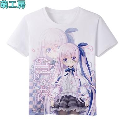 China Anti-pilling cheap custom printed t-shirt manufacturer, white women anime t-shirt for sale