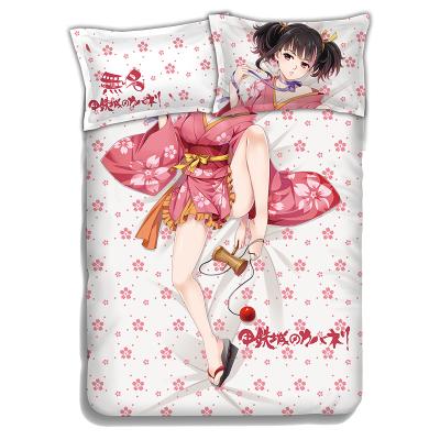 China 2019 Summer Queen/King Satin Bedding Set Duvet Cover Home Set 4 PCS Iron Fortress Mumei Kabaneri for sale