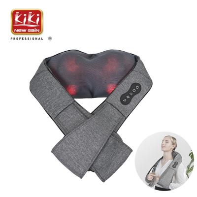 China With Function KIKI NEWGAIN Shiatsu Electric Rechargeable Wireless Neck Taper Deep Kneading Tapping Shoulder Relax Massager Shawl for sale