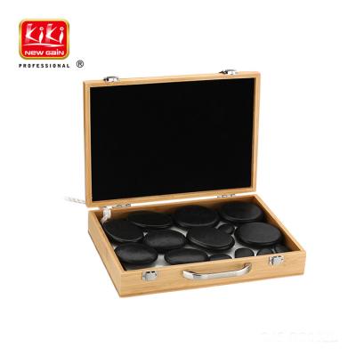 China Comfortable Professional Portable Bamboo Stone Heater KIKI NEWGAIN Case Massage Kit with Massage Hot Stone for sale