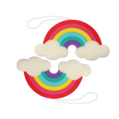 China Sponge Rainbow Design Shower Sweeps Kids Bath Shower Sponge Body Scrubbers for sale