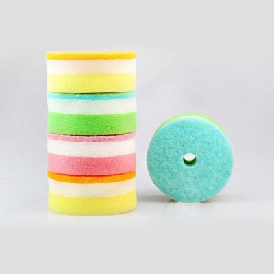 China Korean Eco-freindly Kitchen Cleaning Sponge Block Tableware Scouring Pad Flower Sponge for sale